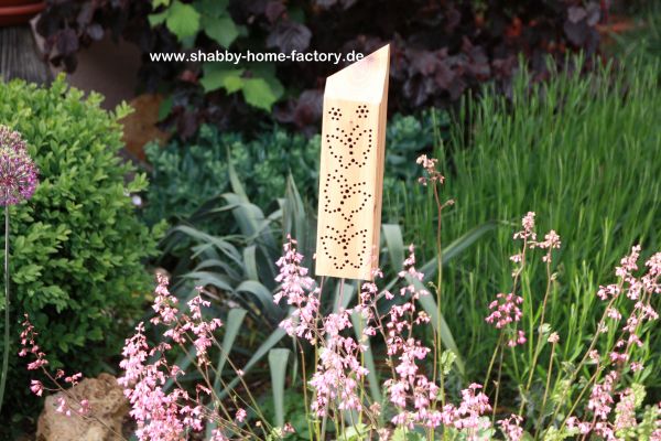 Insektenhotel, Windspiel, Eiche, Außendekoration, Gartenstecker, Gartendeko,,