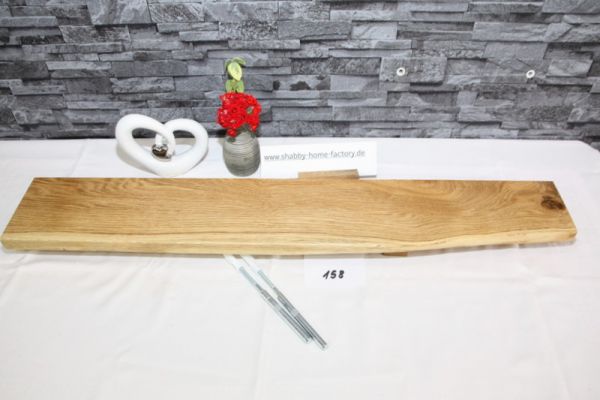 Wandboard 85 cm Eiche massiv Baumkante