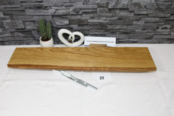Wandboard Eiche massiv 74 cm Baumkantenbord