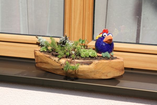 Blumenschale, Dekoschale, Blumenkasten, Eiche massiv