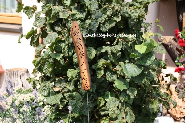 Insektenhotel, Windspiel, Gartendeko, Eiche, Gartenstecker