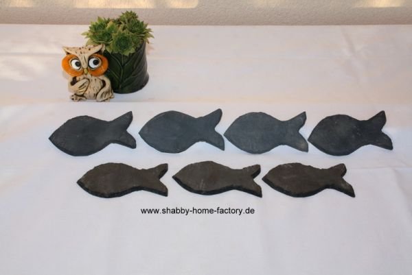 10Fische aus Naturschiefer, Tischkarten, Taufe, Kommunion