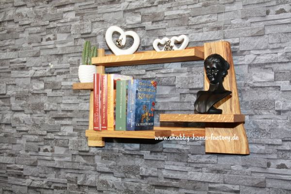 Regal, Bücherregal Eichenregal massiv geölt Wandregal