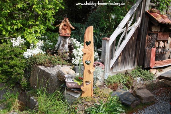 Eingangsschild Holz Deko massiv Eiche geölt Gartendeko