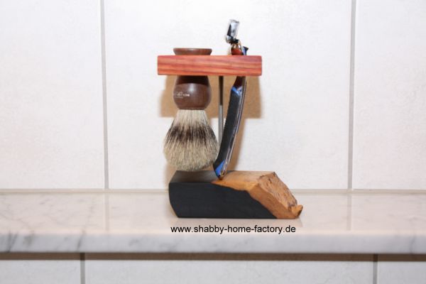 Rasierpinselhalter, Rasierständer, Rasierpinsel, Rasierer, Holz