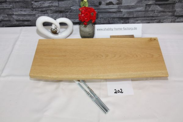 Wandboard 48 cm Eiche massiv Baumkante geölt