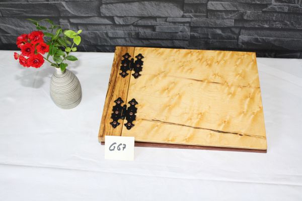 Gästebuch aus Holz A 4 Querformat furniert mit Vogelaugenahorn