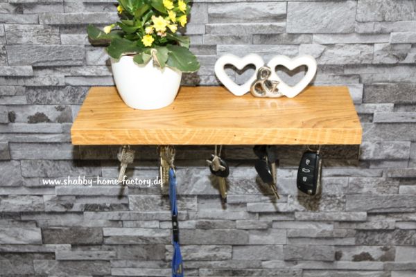 Wandboard Magnet Schlüsselbrett Eiche massiv Schlüsselboard