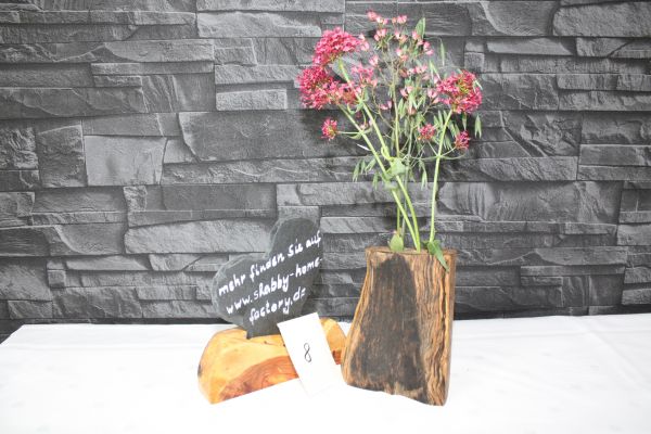 Vase aus gestockter Buche mit 2 Glaseinsätzen #8
